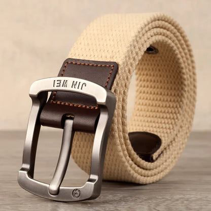Men's Canvas Belt with Adjustable Length for Outdoor Use