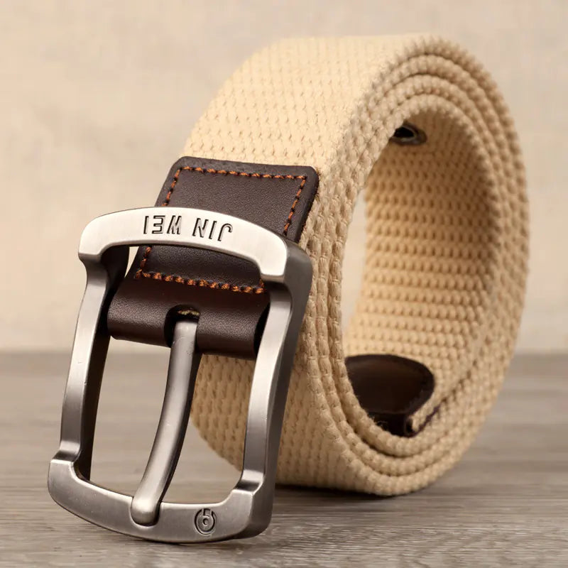 Men's Canvas Belt with Adjustable Length for Outdoor Use