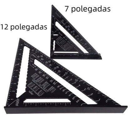 7-Inch Aluminum Metric Angle Ruler with Black Finish