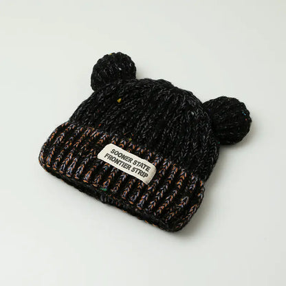 Women's Mixed Color Knitted Earmuffs Hat for Winter