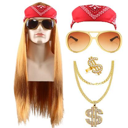 80s Punk Cosplay Tiger King Wig Hat for Men