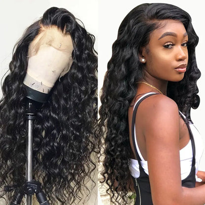 Black Curly Synthetic Lace Front Wig - Trendy Style