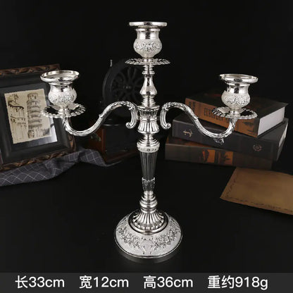 Vintage European Metal Candle Holder for Romantic Dinners