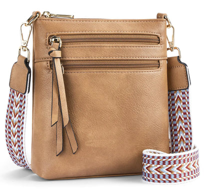Multi-Zipper Vertical Shoulder Bag