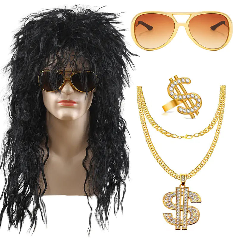 80s Punk Cosplay Tiger King Wig Hat for Men