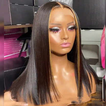 Highlight Ombre Transparent Lace Human Hair Wig
