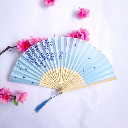 Traditional Chinese Women's Folding Bamboo Silk Fan