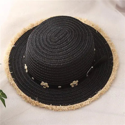 Summer Women's Straw Hat with Decorative Rope Detail