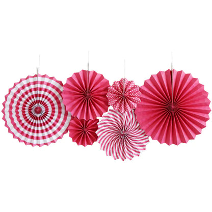 6PCS Paper Flower Fan Decoration Set for Events