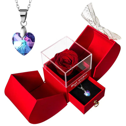 Amazon Preserved Flower Jewelry Box with Necklace