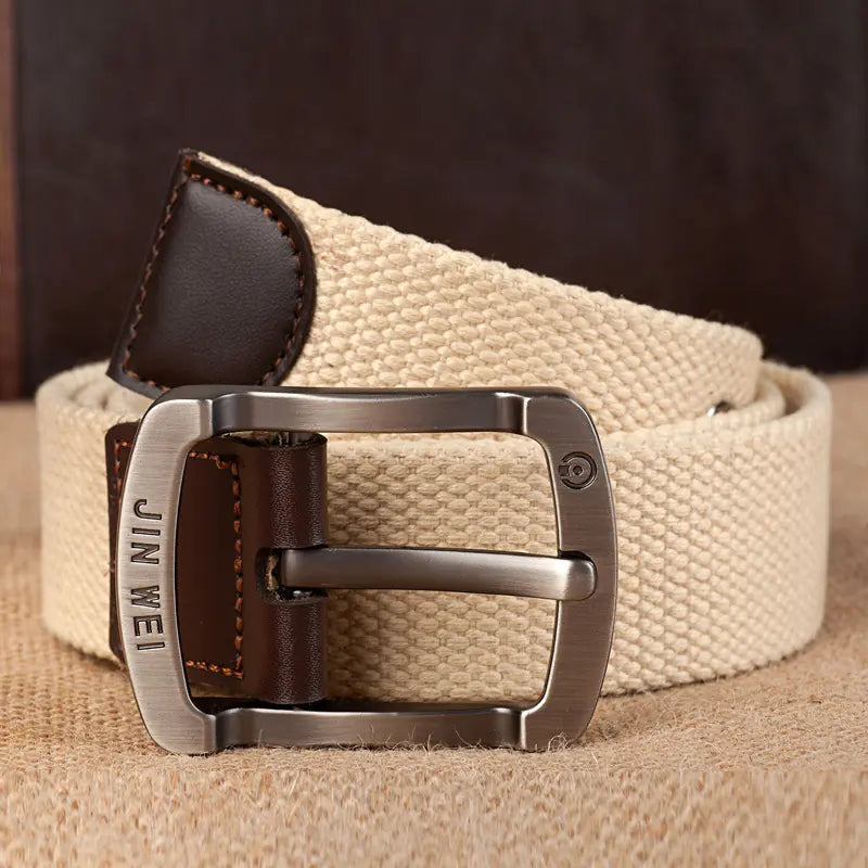 Men's Canvas Belt with Adjustable Length for Outdoor Use