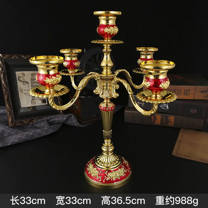 Vintage European Metal Candle Holder for Romantic Dinners