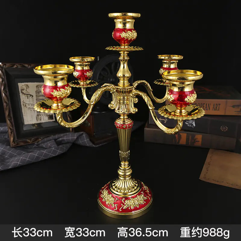 Vintage European Metal Candle Holder for Romantic Dinners