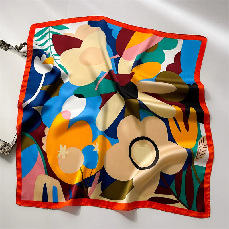 Luxury Floral Letter Scarf 70cm Silk for Professionals