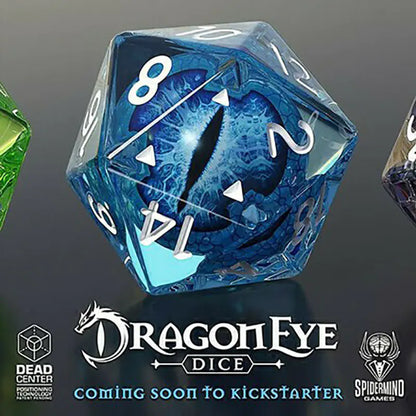 Colorful Dragon Eye Crystal Dice Set with Polygonal Design