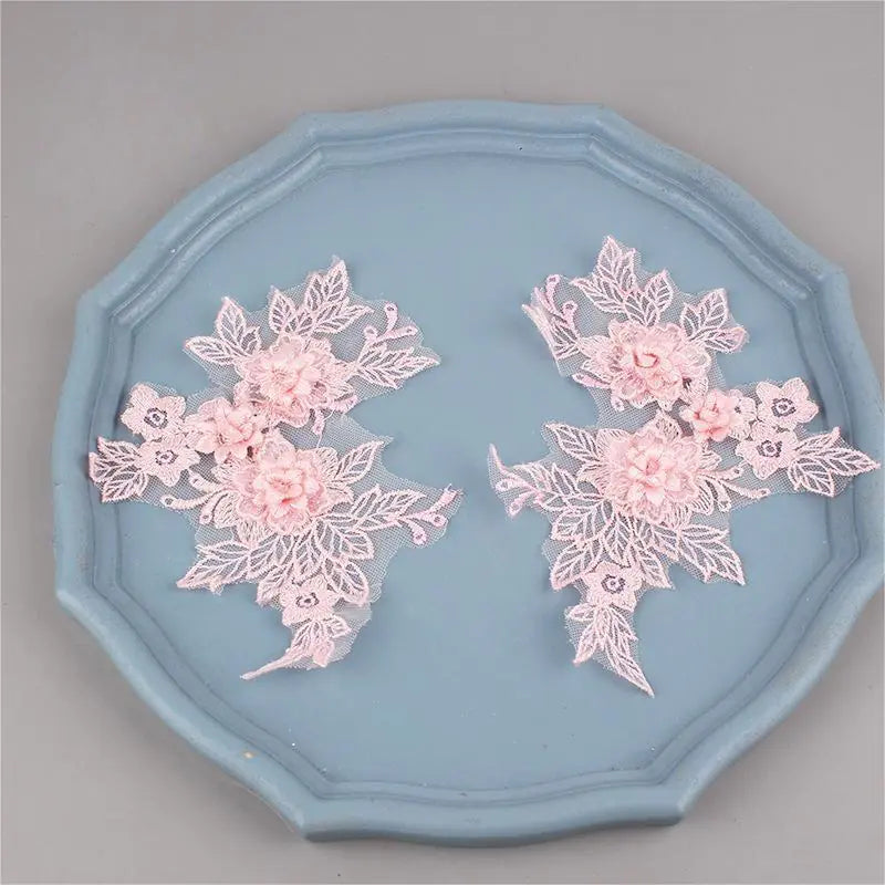 Colorful 3D Lace Applique Flower Patch for Clothing