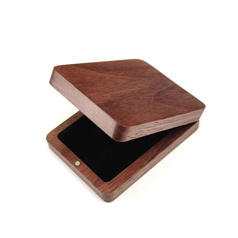 Rotating Display Ring Box in Black Walnut Wood