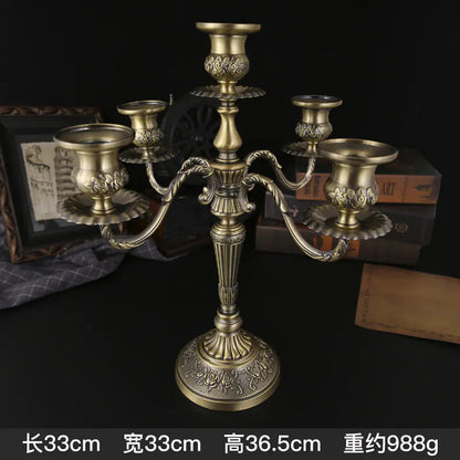 Vintage European Metal Candle Holder for Romantic Dinners